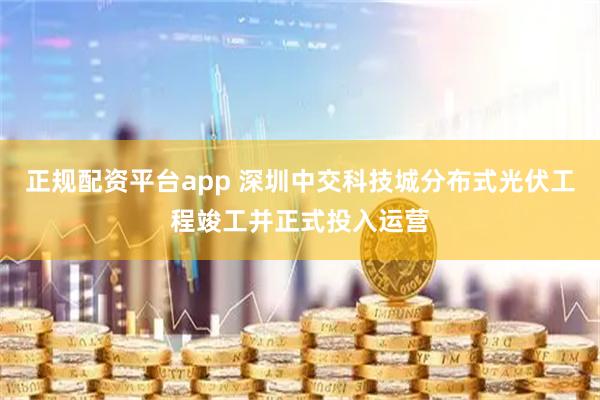 正规配资平台app 深圳中交科技城分布式光伏工程竣工并正式投入运营
