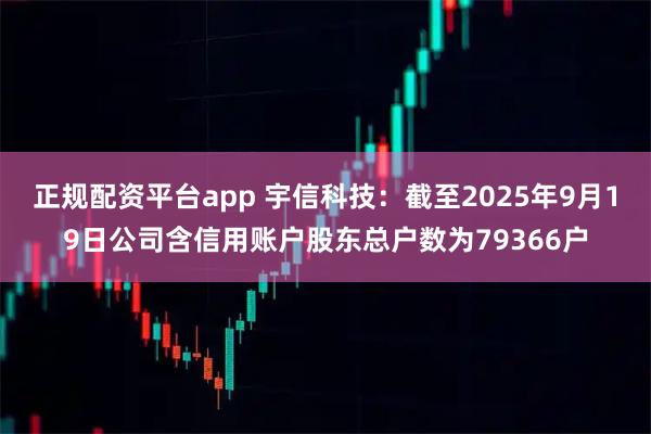 正规配资平台app 宇信科技：截至2025年9月19日公司含信用账户股东总户数为79366户